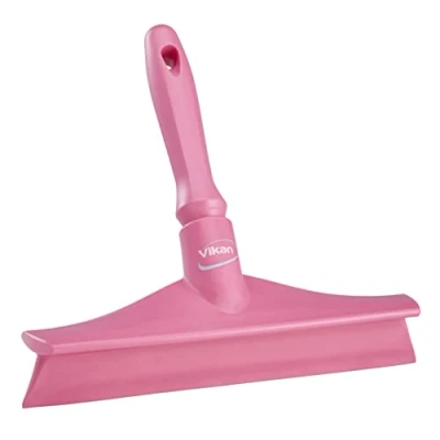 Image of Vikan 71251 Rubber Polypropylene Frame Bench Single Blade Squeegee, 10&quot;, Pink