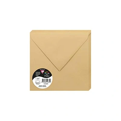 Image of Clairefontaine Ref 5463C Pollen Envelopes (Pack of 20) 165 x 165mm Sized, 120gsm Paper, Gummed Seal, Inkjet &amp; Laser Printer Compatible, Acid Free Caramel