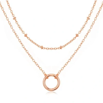 Image of Philip Jones Rose Gold Plated Double Layered Circle Necklace