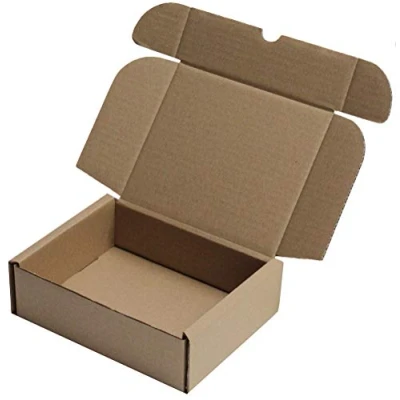 Image of Shipping Storage Brown Boxes Postal MAILING Gift Packet Small Parcel Natural Cardboard ☆ Size: 17cm x 14cm 5.5cm 7&quot; 5.5&quot; 2.25&quot; (100)