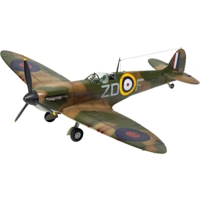 Image of Airfix Model Set A05126A Supermarine Spitfire Mk.Ia Building Kit Plastic Plane Kits for Adults &amp; Children 8+, Includes Sprues Decals 1:48 Scale