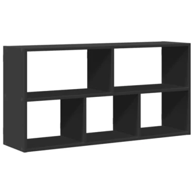 Image of vidaXL Wall Shelf Floating Display Storage Black Engineered Wood 100 x 25 50 cm Dining Room, Living Office Modern Style
