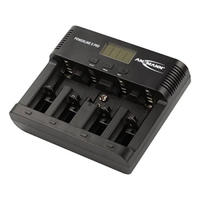 Image of ANSMANN Universal Powerline 5 Pro AA AAA C D &amp; 9V Battery Charger For NiMh NiCd Rechargeable Batteries With UK, EU, USA AUS Plugs and LCD Display Fast to Charge Discharge