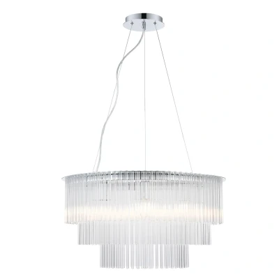 Image of Panama 9 Light Chrome Crystal Pendant Ceiling