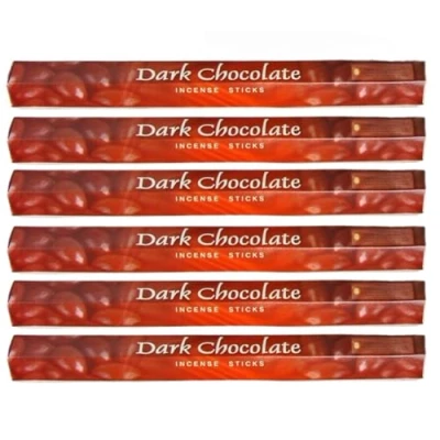 Image of Dark Chocolate Krishan Incense Stick Indian Hand Rolled Fragrance 120 Joss Sticks