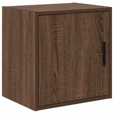 Image of vidaXL Garage Wall Cabinet Brown Oak, Engineered Wood, Practical Storage, 1 Door, Versatile Applications
