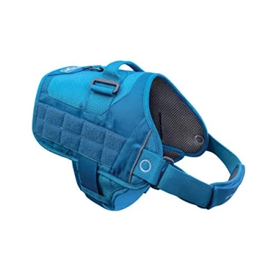 Image of Kurgo RSG Dog Townie Harness, Easy On/Off Hiking Adjustable, MOLLE Compatible, Small Coastal Blue