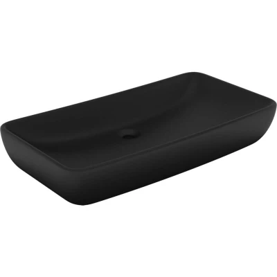 Image of vidaXL Luxury Basin Rectangular Matt Black 71x38 cm Ceramic