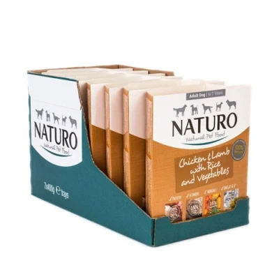 Image of Naturo Adult Dog Chicken and Lamb with Rice Vegetables, 400g X7