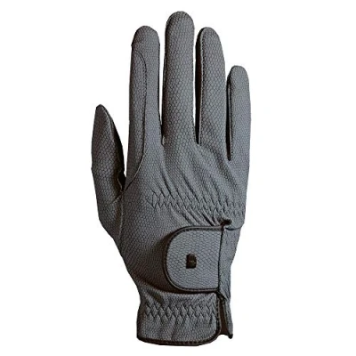 Image of Roeckl Sports equestrian gloves ROECK GRIP, summer riding glove, anthracite 8.5