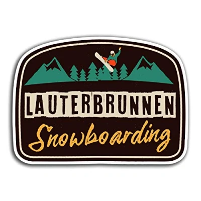 Image of 2 x 10cm Lauterbrunnen Switzerland Vinyl Stickers Sticker Fun Luggage #32648 (10cm Wide)