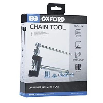 Image of Oxford Three in One Motorcycle Chain Breaker &amp; Rivet Tool OX777, Silver/Black, Size