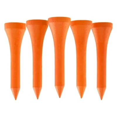 Image of 100 PCS Bamboo Golf Tees Multiple Colours &amp; Sizes Eco Friendly Sustainable (38mm Neon Orange)