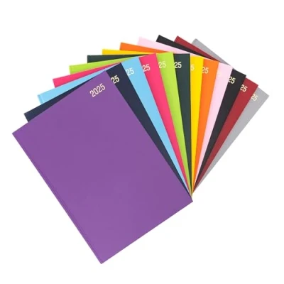 Image of evelay 2025 A4 A5 Day to Page Diary Full Year Planner Desk Hardback Academic Organiser for Home Office School (A4 a Day, Purple)