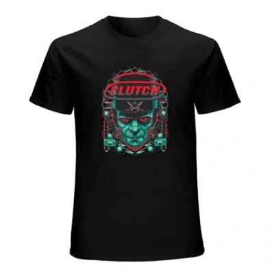 Image of Clutch Frankenstein Men&#039;s T Shirt Unisex Black Cotton Print Tee Shirts L
