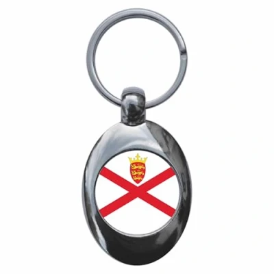 Image of Ozorath Jersey Flag Keyring Keychain Key Ring Chain With Trolley Coin