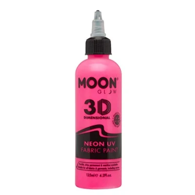 Image of Moon Glow Neon UV 3D Fabric paint 30ml Intense Pink Textile for clothes, t shirts, bags, shoes &amp; canvas