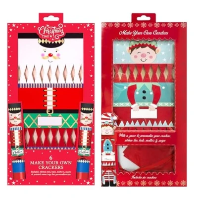 Image of Set Of 12 Make Your Own Christmas Crackers Elf, Nutcracker, DIY Fill Personalised Xmas
