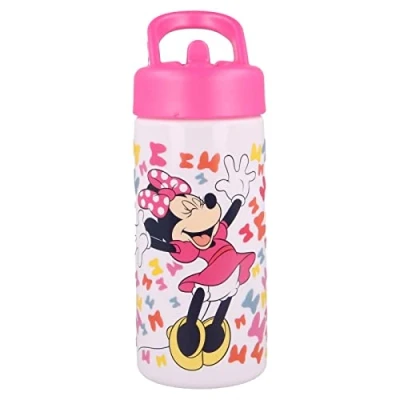 Image of OM SUPPLIES Minnie Reusable Sipper Water Bottle Drink with built in handle for Easy Carry School Lunch Kids Childrens 410ml (Minnie)