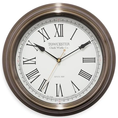 Image of Towcester Clock Works Co. Acctim 26708 Redbourn Wall Clock, Gold, 30 cm L x W