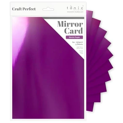 Image of Craft Perfect High Gloss Mirror Card A4, Electric Purple