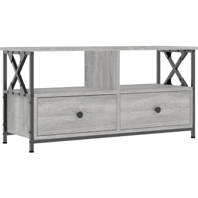 Image of vidaXL TV Cabinet Grey Sonoma 90x33x45 cm Engineered Wood&amp;Iron