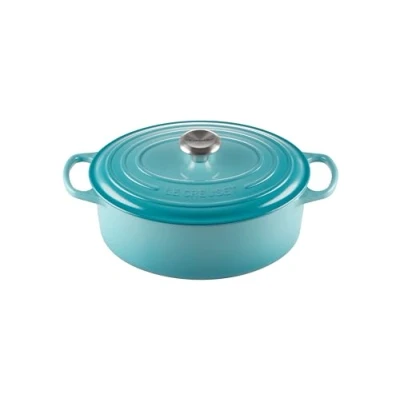 Image of Le Creuset Signature Teal Cast Iron 29cm Oval Casserole