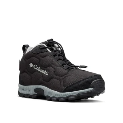 Image of Columbia Youth Firecamp MID 2 WP Unisex Hiking shoes for kids, Size: 5, Black/monument Textile