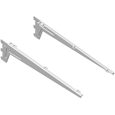 Image of Element System Winkelträger Bracket 1Row, Set of 2, 5 Settings, 3 Colours, 48 CM Long for Wooden Floors, 1813300060 Wall Rail, White