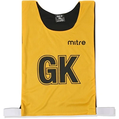 Image of Mitre Adult Netball Pro Reversible Sports Training Bib (Pack of 7), Yellow/Black, M