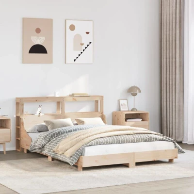 Image of vidaXL Bed Frame without Mattress 140x190 cm Solid Wood Pine