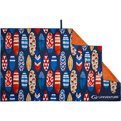 Image of Lifeventure Recycled SoftFibre Travel Towel — Compact, Lightweight Quick Dry Sports &amp; Beach Towel, Sand Free Design, Giant (Surfboards)