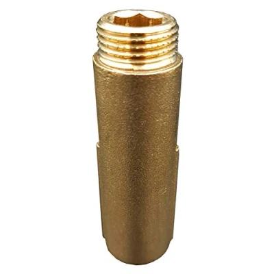 Image of 1/2&quot; BSP (15mm) Pipe Thread Extension Female x Male Cast Iron Brass 70mm Long