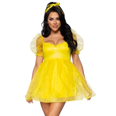 Image of Leg Avenue 87105 17625 Costume, Women, Solid, Yellow, XS