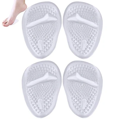 Image of nuoshen 2 Pairs Gel Insoles Women, Metatarsal Cushion Foot Pain Relief Pads Ball Cushions (Transparent)