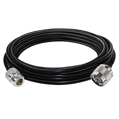 Image of TUOLNK N Male to Female Low Loss RF Coaxial Cable RG58 Extension for Wifi/Router/ 3G/ 4G/ LTE Antenna type 16.4ft(5M)