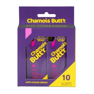 Image of Chamois Butt&#039;r Unisex&#039;s 9ML Sachet : 10 Pack Cycling Anti Chafe, Cream/Green, 10PACK9MLHCB