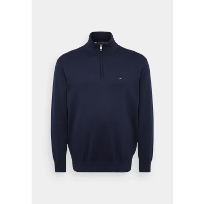 Image of Tommy Hilfiger Essential ZIP MOCK Jumper, Men&#039;s, Size: 3XL, Desert sky