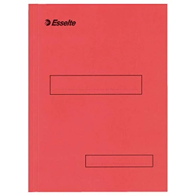 Image of Esselte Box of 100 Folders with 2 Flaps for Filing Cabinets 160 g Red
