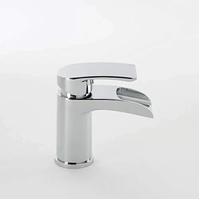 Image of Milano Razor Modern Mono Waterfall Bathroom Basin Mixer Tap Chrome