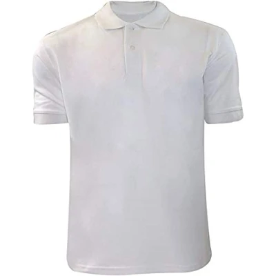 Image of True Face Mens T Shirts Pique Polo Shirt Plain Polycotton Tops White Small