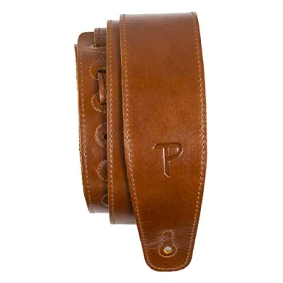 Image of Perri’s Leathers Ltd. Guitar Strap The Africa Collection Tan Adjustable For Acoustic/Bass/Electric Guitars Made in Canada (AFR25 6873)