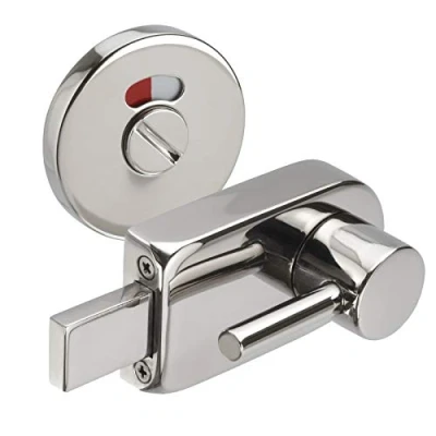 Image of Disabled Toilet Door Lock with Indicator Bolt in Polished Stainless Steel