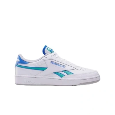 Image of Reebok Unisex Club C Revenge Sneaker, White/KINETICBLUE/UNLSHEDGREEN, 9.5 UK