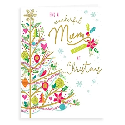 Image of Piccadilly Greetings Regal Publishing Modern Christmas Card Mum 12 x 9 inches
