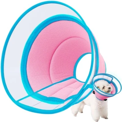 Image of Soft Dog Cone for Dogs After Surgery, Breathable Cones Large Medium Small and Cats, Adjustable Recovery Collar Pets, Lightweight E Collars Dogs, Elizabethan Collar(Size 1)