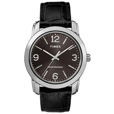 Image of Timex Mens Quartz Watch, Analogue Classic Display and Leather Strap TW2R86600