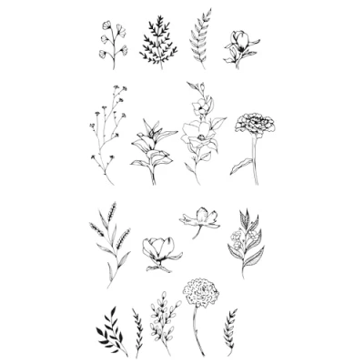 Image of Sizzix™ Clear Stamps Set 17PK Garden Botanicals by Lisa Jones