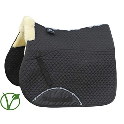 Image of Rhinegold Unisex&#039;s 456 F BLK/NAT Luxe Fur Lined Saddle Cloth, Black/Natural, Full