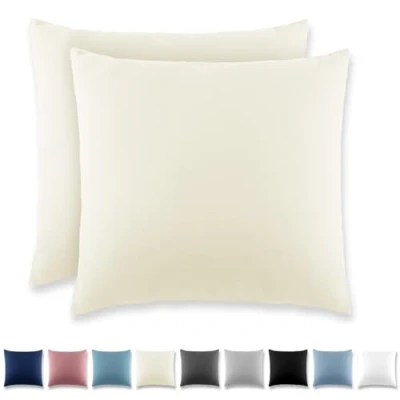 Image of REDKEY Cushion Cover 65 x cm, Set of 2 Pillowcases with Zip, Brushed Microfibre for Cushions, Washable up to 40 C, Cream